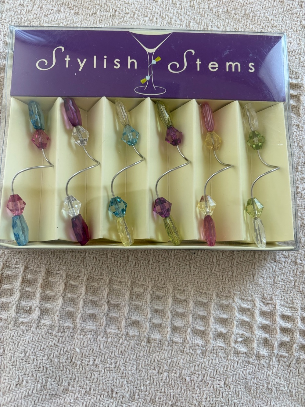 Multicolor m Crystal Beaded Wine Glass Charms by stylish stems Crafters